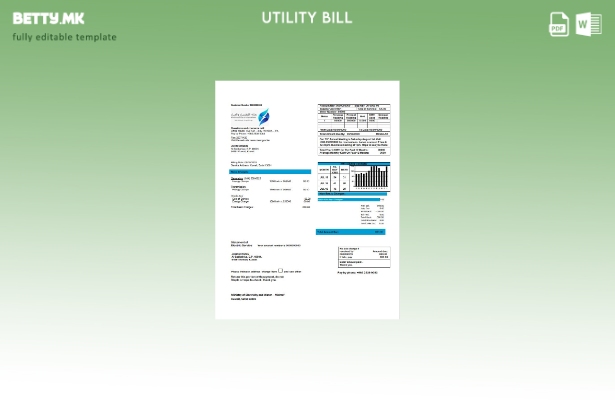 Модерен стил шаблон за сметки на Министерството за електрична енергија и вода на